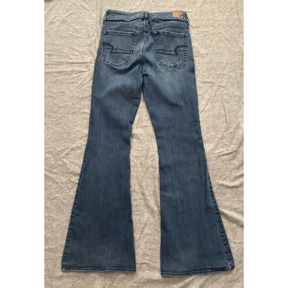 American Eagle Outfitter Womens Sz 6 Hi-Rise Stretch Bluewash Flare Denim jeans - Picture 8 of 13